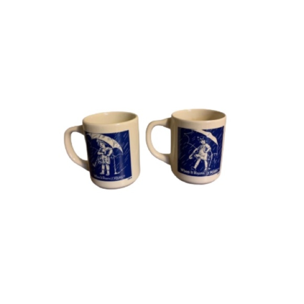 Vintage Morton Salt Ceramic Logo Mugs (2 Pcs.)